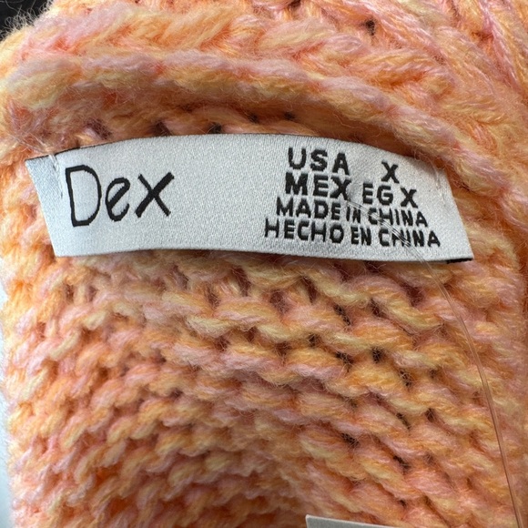 Dex Cozy Knit Rainbow Sweater Peach - Picture 5 of 11